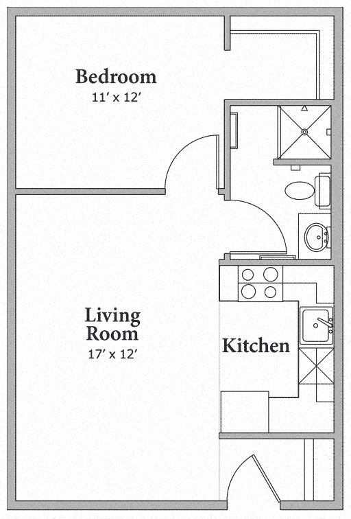1 Bed 1 Bath Floor Plan at Middle Creek Village LLC, Colorado, 81657